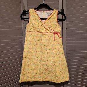 Hartstrings Girls Yellow Floral Print Faux Wrap Easter Sundress Size 10